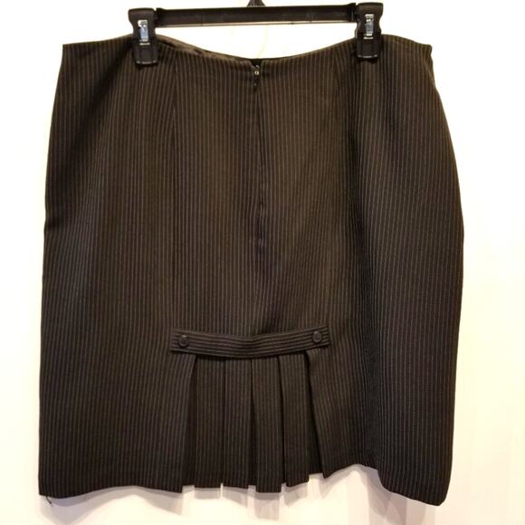 Vintage 90's Pleated Pinstripe Skirt Lined Zip Work Office Interview Size 18 - Picture 1 of 8